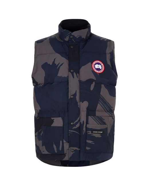Canada Goose Blue Freestyle Camouflage Printed Gilet for men