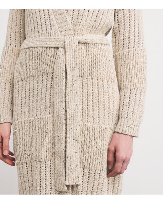 Eleventy Natural Cotton Sequinned Cardigan