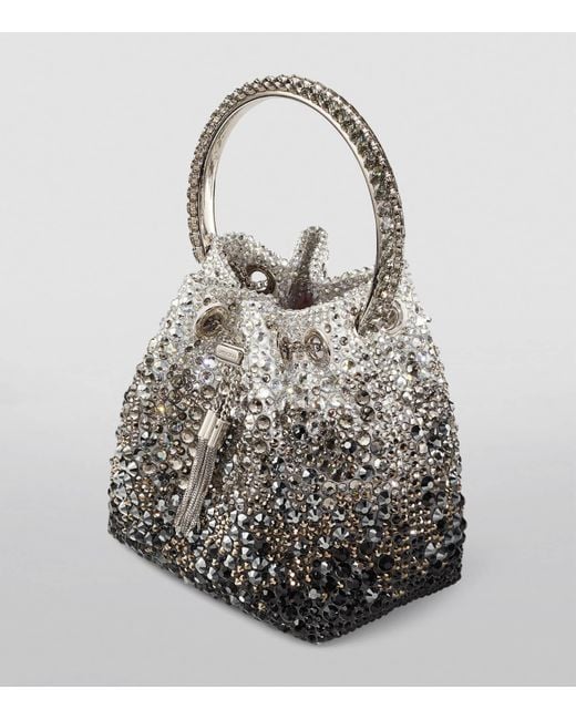 Jimmy Choo Black Embellished Bon Bon Top-Handle Bag
