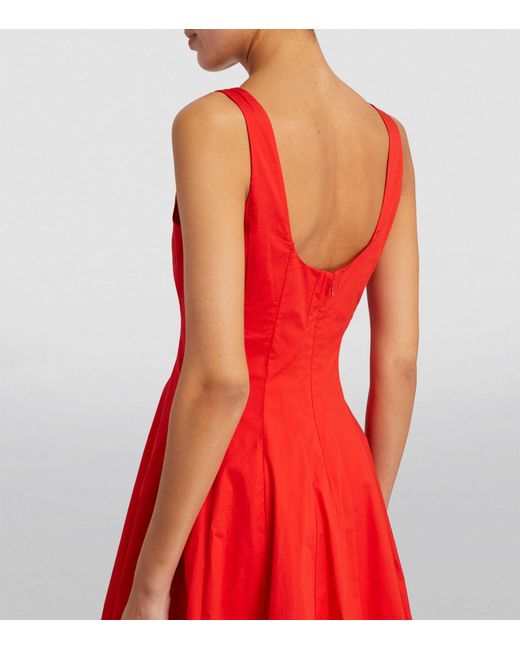 Staud Red Stretch-cotton Wells Mini Dress