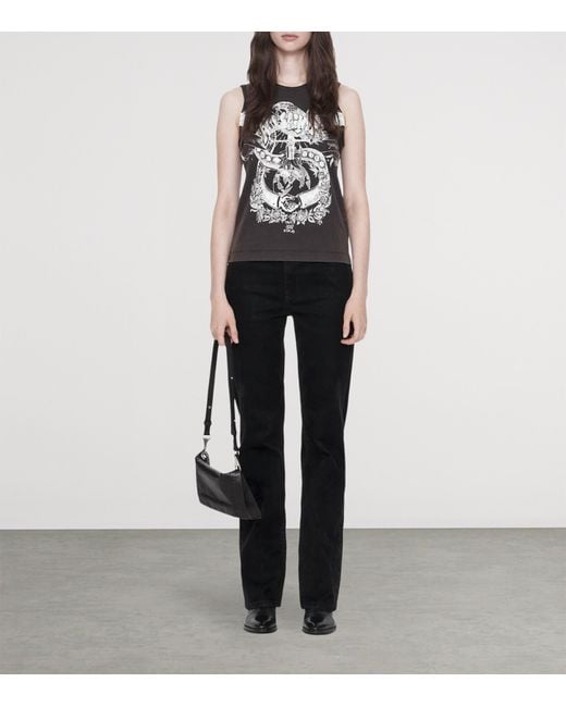 AllSaints Gray Organic Cotton Jenny Tank Top
