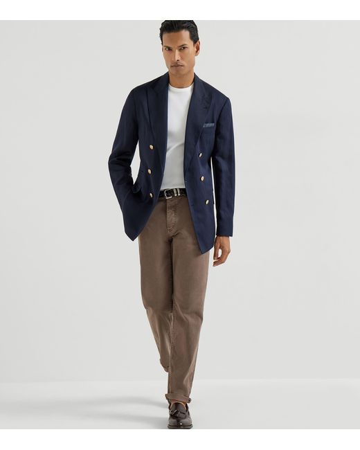 Brunello Cucinelli Gray Garment-Dyed Comfort Cotton Jeans for men
