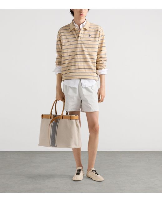 Prada Brown Cotton-Leather Canvas Tote Bag for men