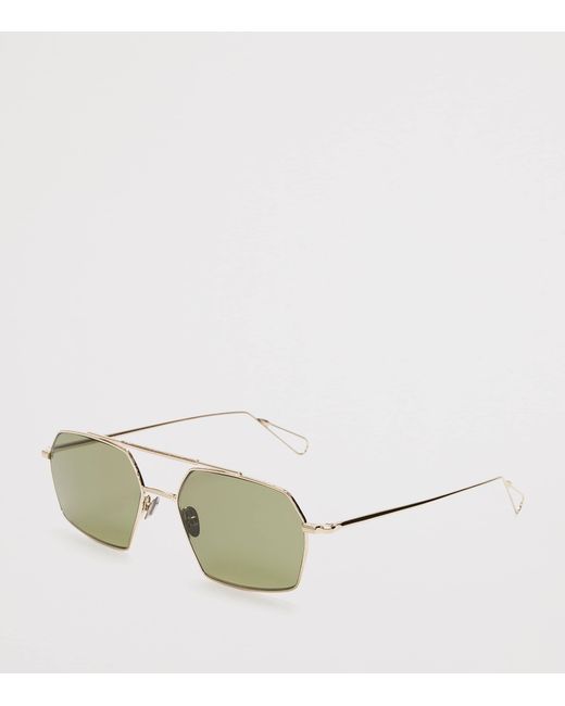 Ahlem Green Bevelled Haussmann Aviator Sunglasses for men