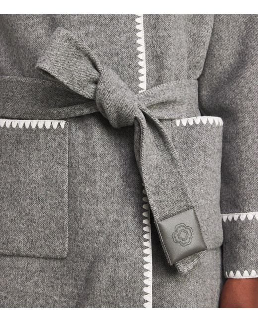 Maje Gray Wool-Blend Wrap Coat