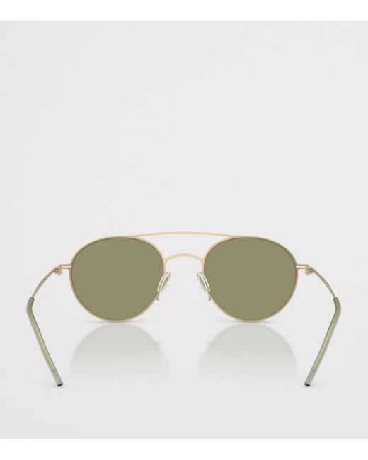 Giorgio Armani Green Metal Round Sunglasses for men