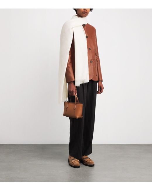 Eleventy White Cashmere Scarf