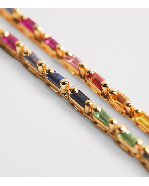 Suzanne Kalan Metallic And Sapphire Bold Linear Tennis Necklace