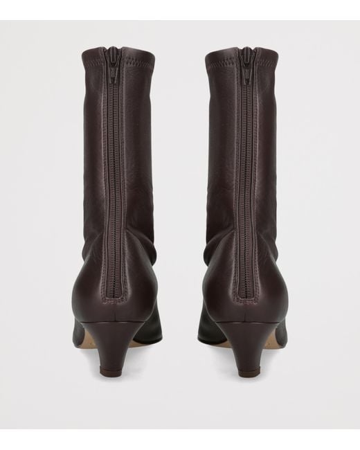 Khaite Brown Leather Arizona Ankle Boots 40