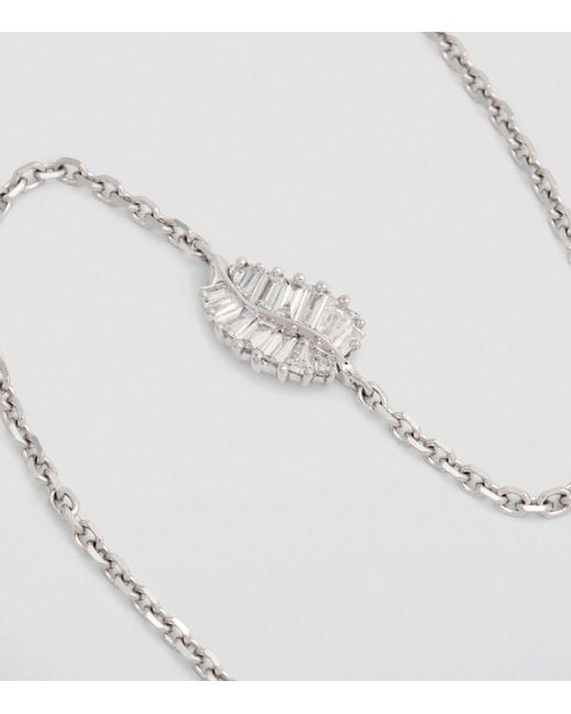 Anita Ko White And Diamond Leaf Bracelet