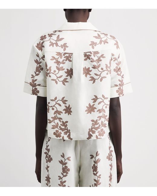 Claudie Pierlot White Floral Print Relaxed Shirt