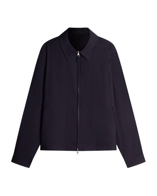 Dunhill Blue Wool-Silk Shirt Jacket for men