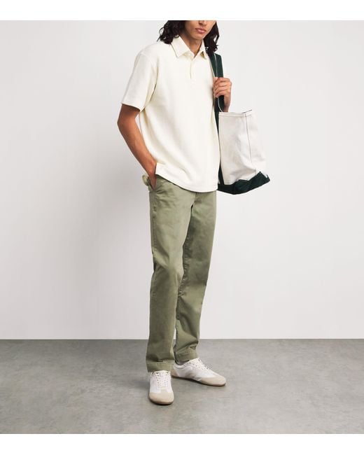 Polo Ralph Lauren White Piqué Textured Polo Shirt for men