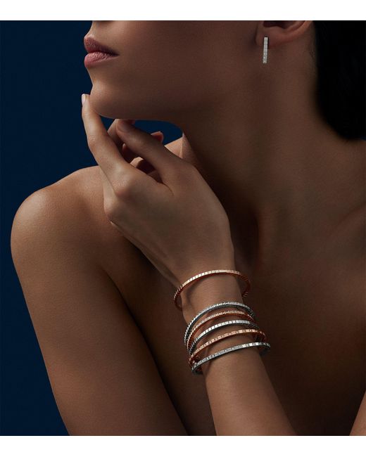 Chopard White Gold Ice Cube Bangle Lyst UK