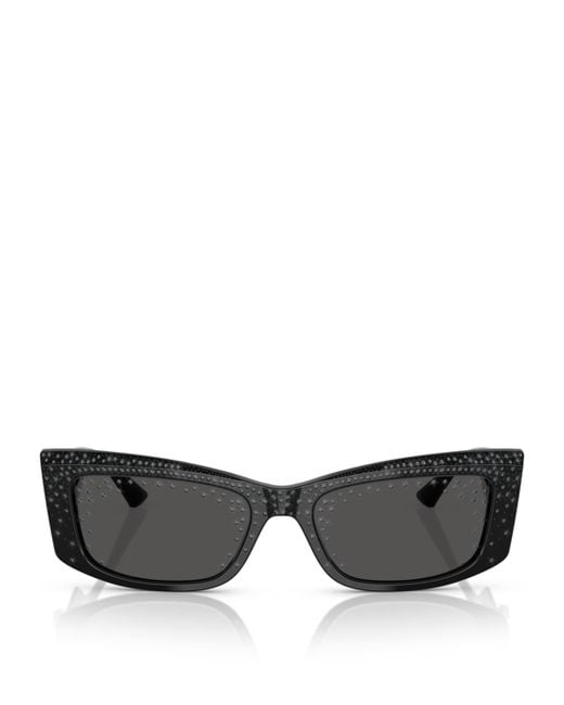 Jimmy Choo Black Rectangular Sunglasses