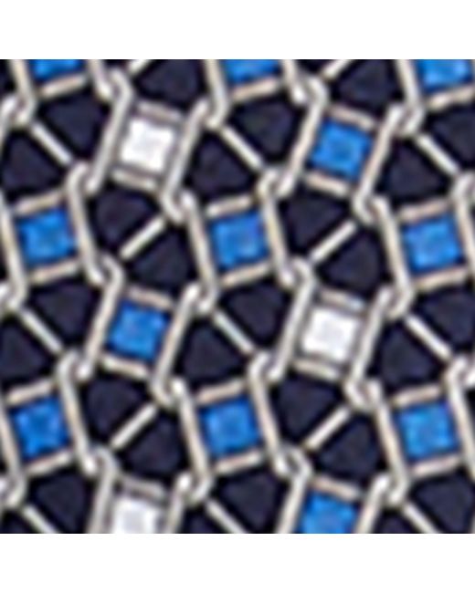 Pal Zileri Blue Silk Geometric Print Tie for men
