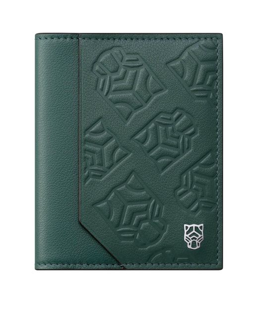 Cartier Green Calfskin Panthère De Card Holder for men