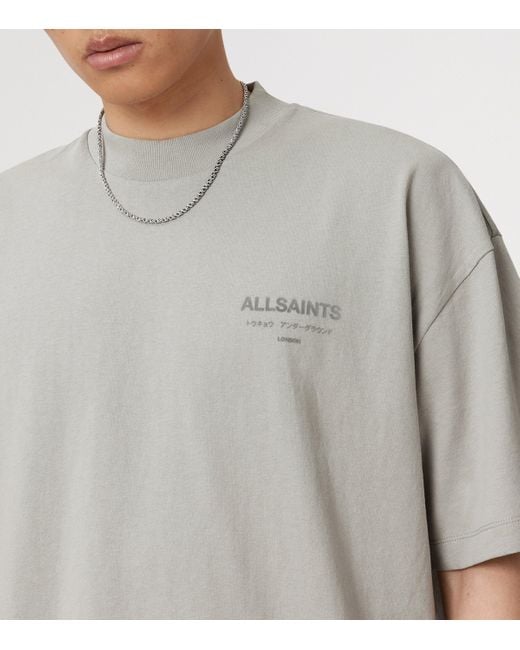 AllSaints White Organic Cotton Xander T-Shirt for men