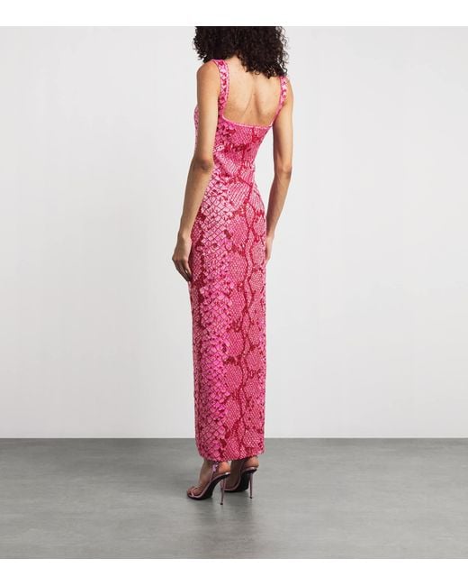 Clio Peppiatt Pink Snake Medusa Midi Dress