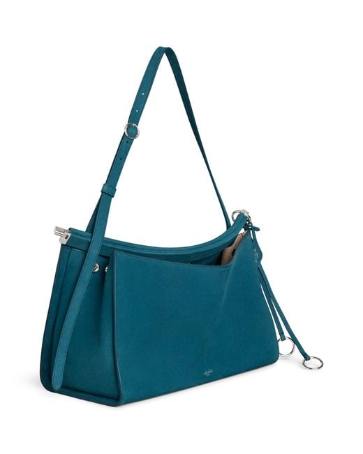 Alaïa Green Leather Le Click Pocket 35 Shoulder Bag
