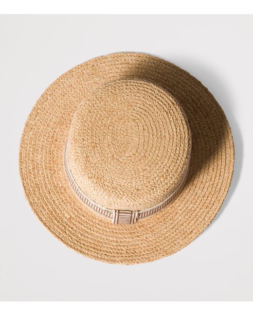 Miu Miu Natural Raffia Logo Hat