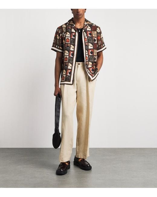 CHE Brown Linen Wilson Shirt for men