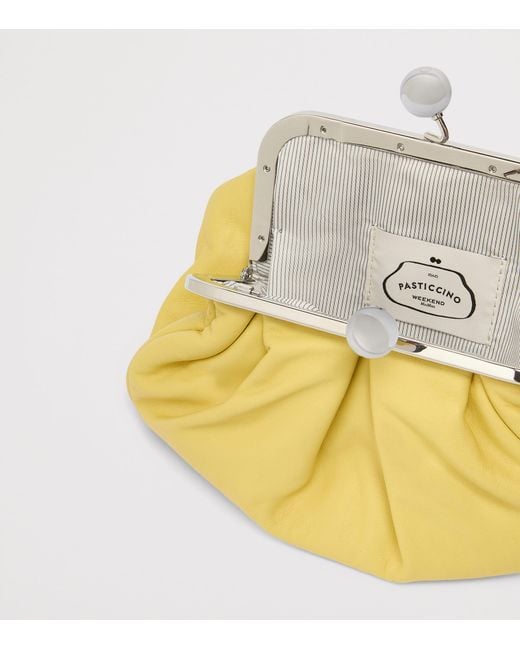 Weekend by Maxmara Yellow Small Leather Pasticcino Clutch Bag