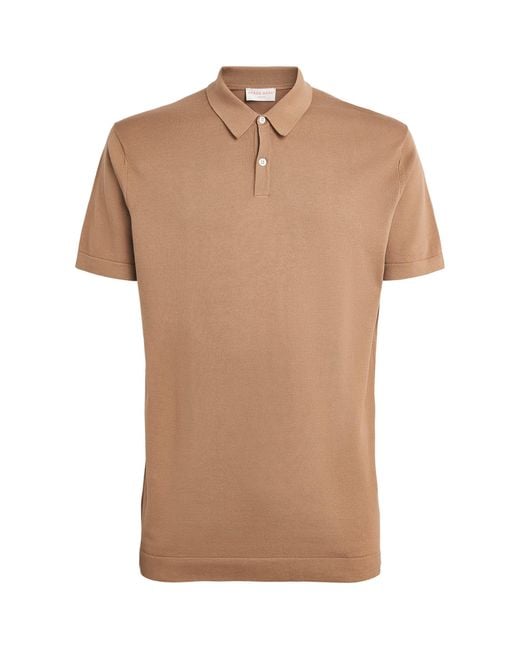Derek Rose Brown Sea Island Cotton Jacob Polo Shirt for men