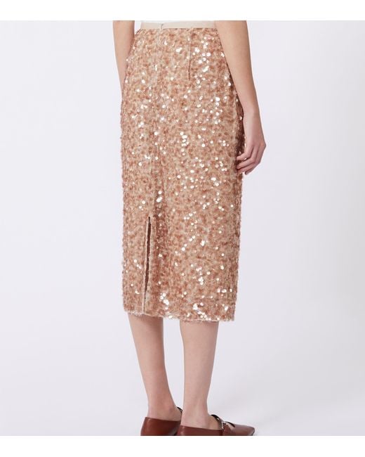 Weekend by Maxmara Pink Sequinned Midi Skirt