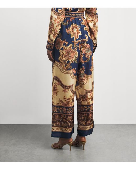 Zimmermann Multicolor Silk Printed Aster Trousers