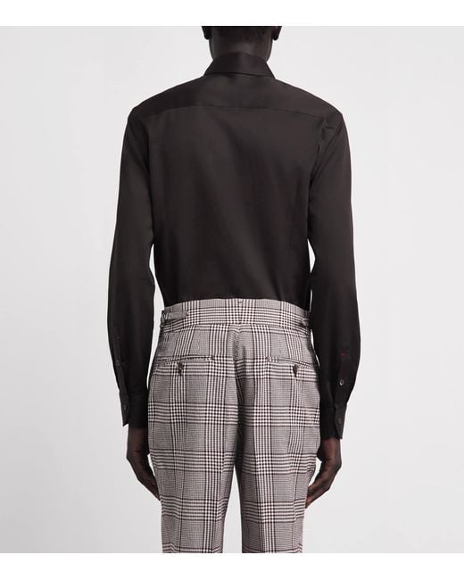 Isaia Black Cotton Jersey Shirt for men