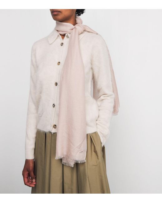 Weekend by Maxmara Pink Cashmere-Silk Stole Scarf