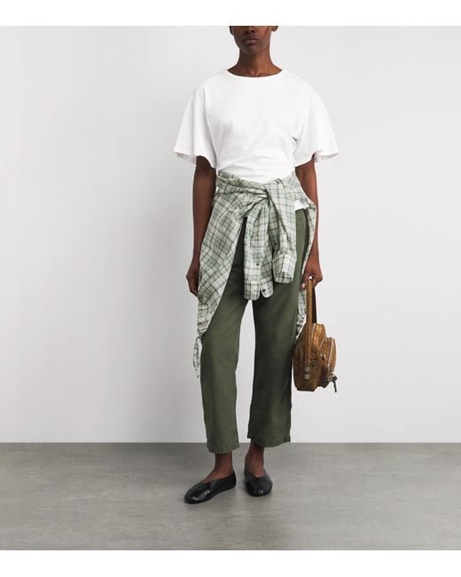 Citizens of Humanity White Cotton Ruched Fabien T-Shirt