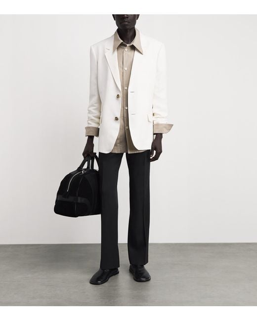 AMI Black Virgin Wool Straight Trousers for men