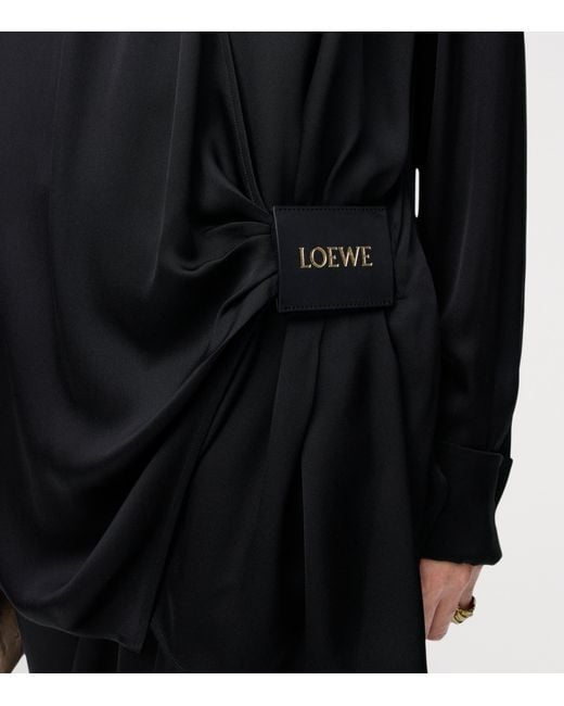 Loewe Black Silk Draped Shirt