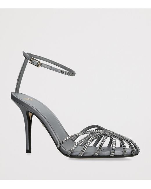 ALEVI Metallic Satin Penelope Xtal Heeled Sandals 95