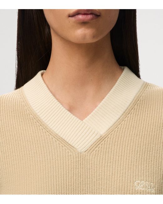 Loewe Natural Cotton-Wool V-Neck Sweater