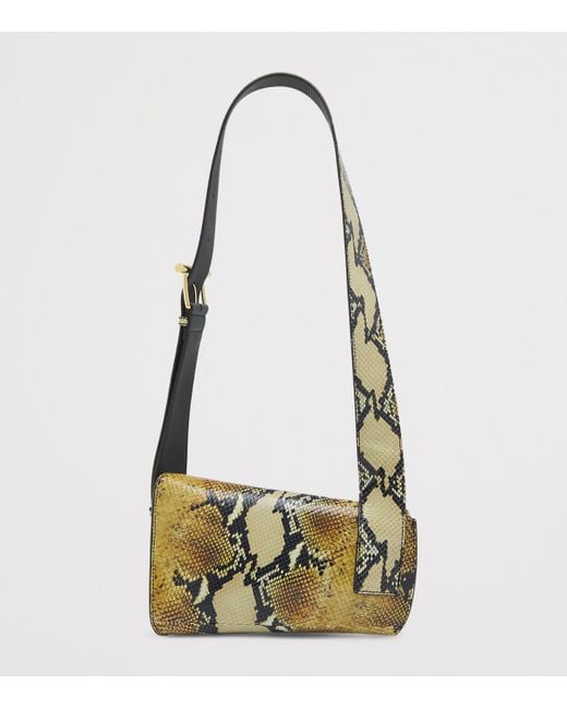Alexander McQueen White Python-Effect Leather T-Bar Sling Cross-Body Bag