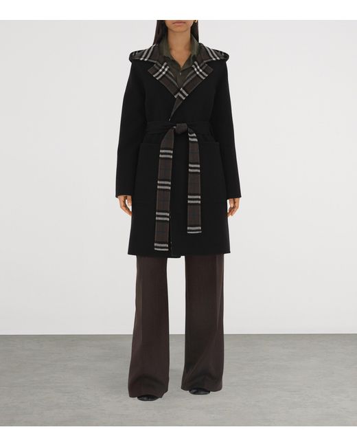 Burberry Black Wool Reversible Car Coat
