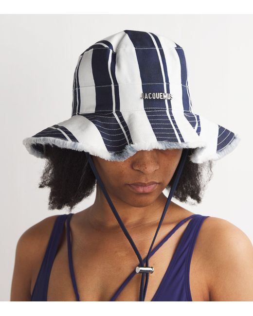 Jacquemus White Striped Artichaut Bucket Hat