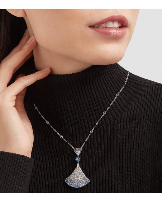 BVLGARI White Diamond And Sapphire Divas' Dream Necklace