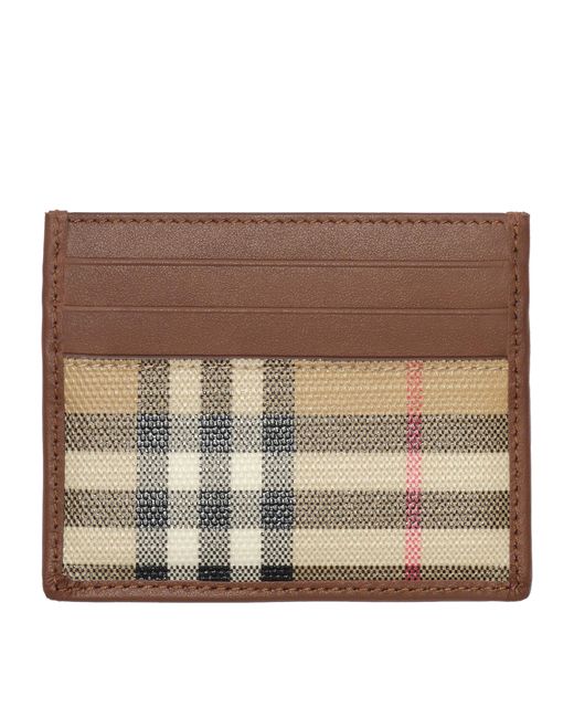 Burberry Brown Check Card Holder for men