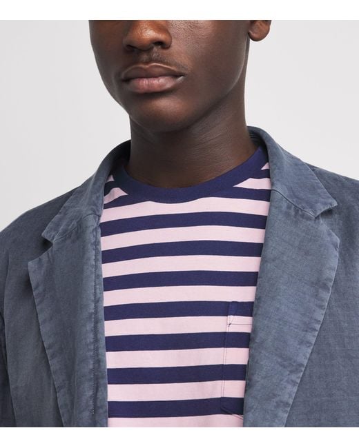 Polo Ralph Lauren Blue Cotton Stripe Classic Fit T-Shirt for men