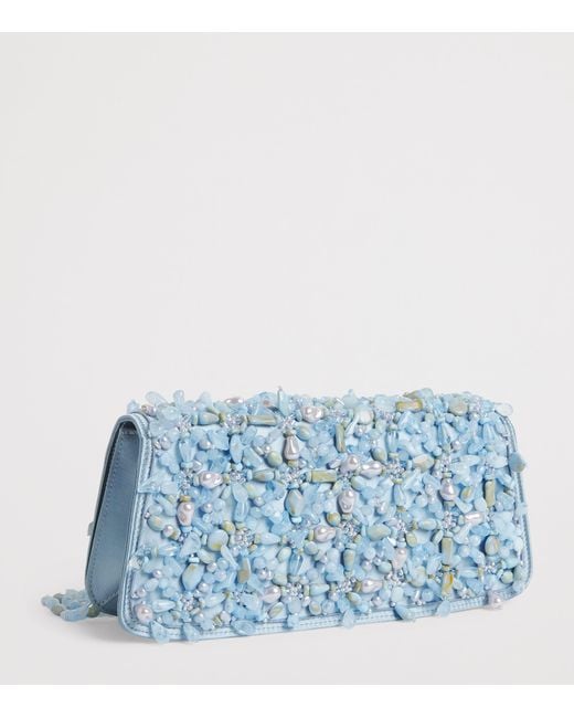 Cult Gaia Blue Embellished Idalia Shoulder Bag