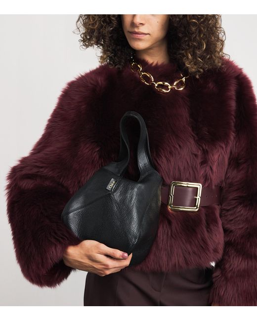 Chloé Black Small Leather Balloon Bucket Bag