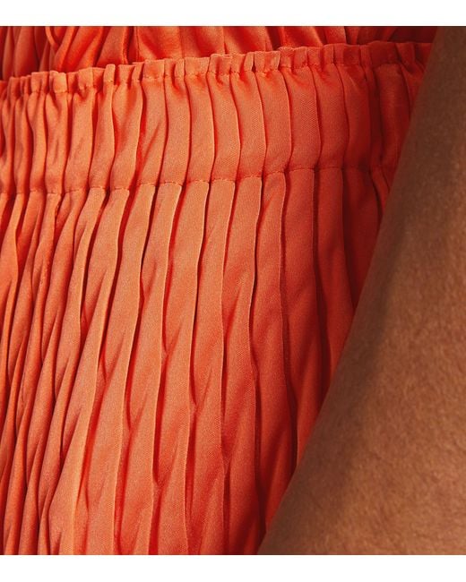 Issey Miyake Orange Diffused Pleats Maxi Skirt
