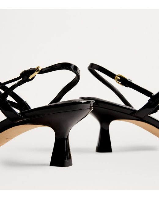 Sandro Black Leather Heeled Sandals
