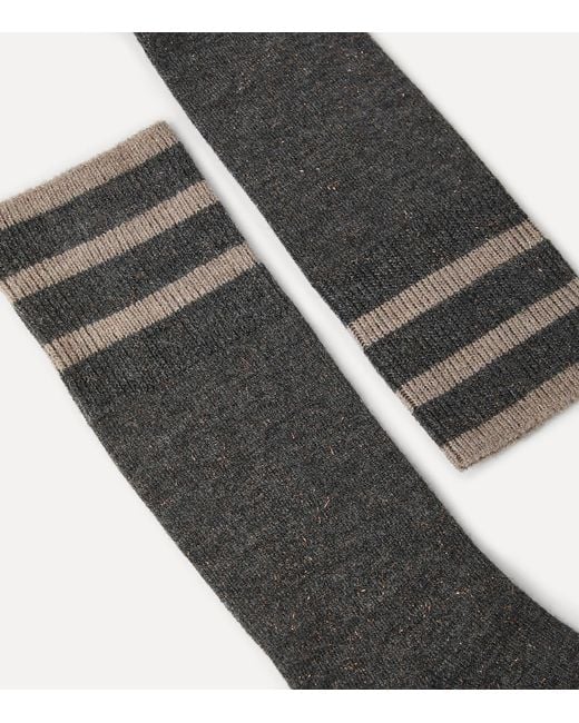 Brunello Cucinelli Gray Cashmere-Blend Sparkling Knit Socks