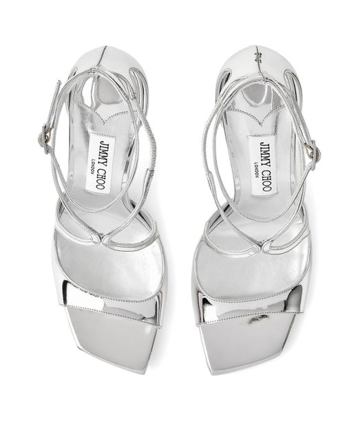 Jimmy Choo White Azia 95 Leather Heeled Sandals