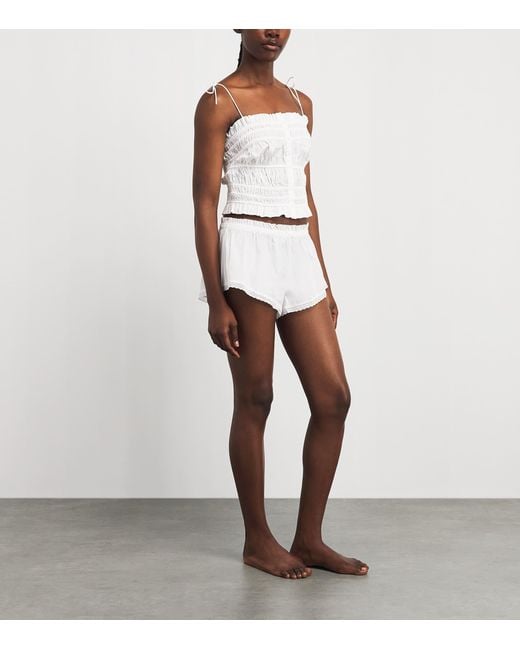 Skims White Cotton-Blend Poplin Apparel Shorts